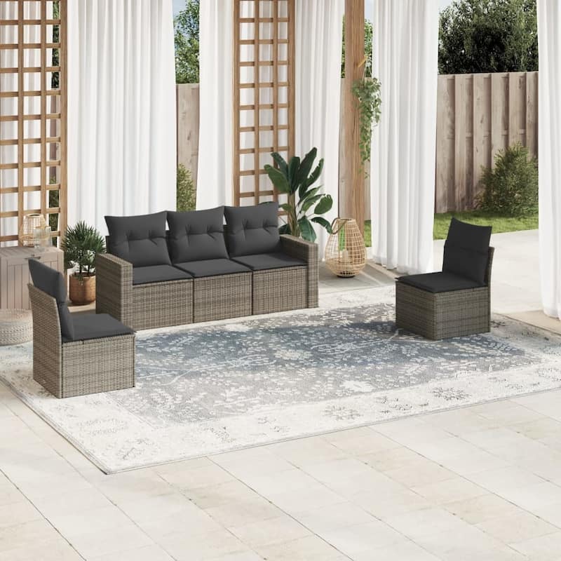 vidaXL Garden Sofa Set Gray - 24.4 x 25.8 x 27.2