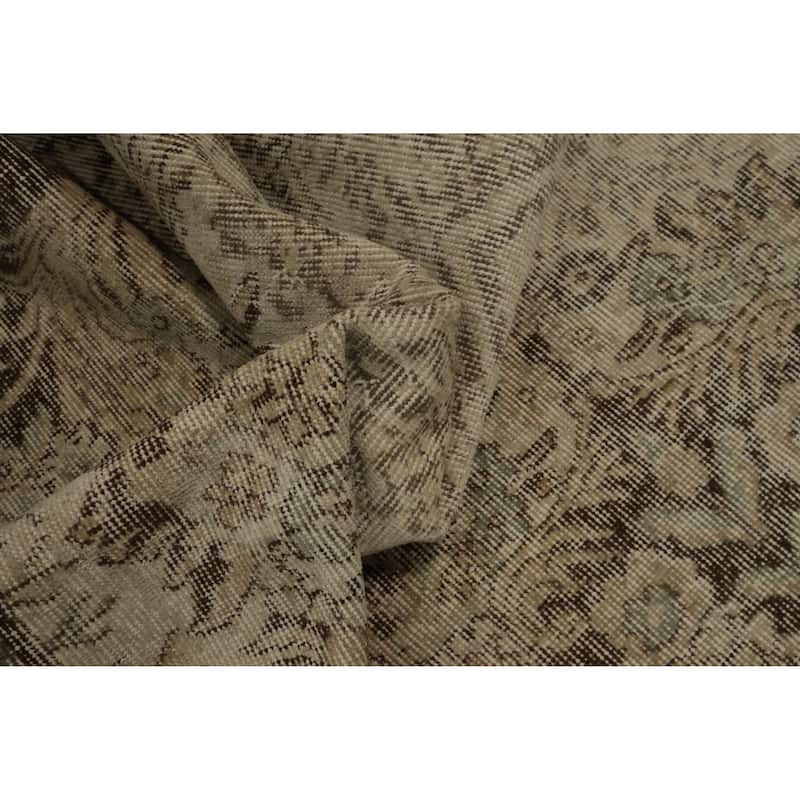 Hand Knotted Oriental 100% Wool Carpet Transitional Floral Beige & Ivories Anatolian Area Rug - 9' 0'' X 5' 10''