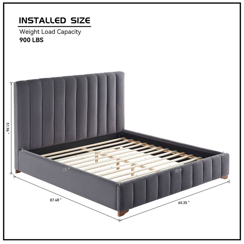 Queen Size Modern Bed Frame Upholstered Queen Bed Frame Platform