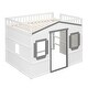 preview thumbnail 49 of 56, Full Size Solid Wood House Loft Bed with Ladder