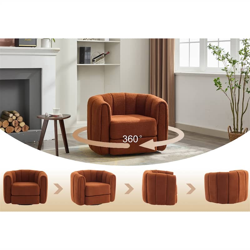Swivel Accent Barrel Chair,Modern Round Armchairs with Upholstered