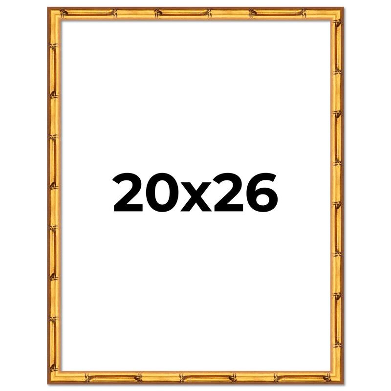 20x26 Frame Gold Bamboo Solid Wood Picture Frame | 1 Inch Moulding