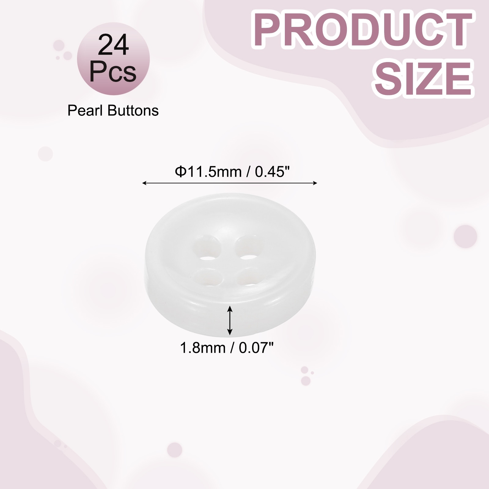 Natural Shell Buttons, Mother of Pearl Buttons, Button for Shirt Coat Suits Jacket Jeans Skirt - White