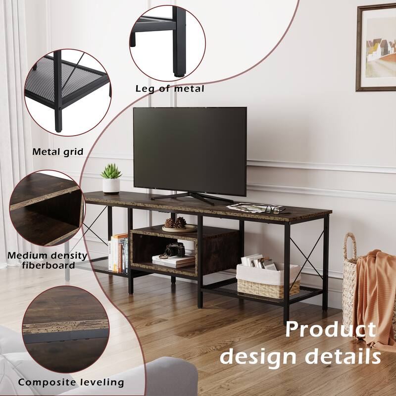 Rectangular TV Stand for TVs up to 75" Console Table