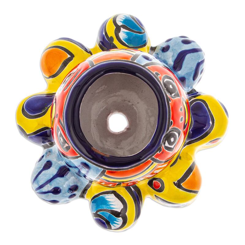 Novica Handmade Marine Hacienda Ceramic Flower Pot