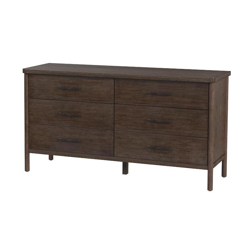 Lennon 6 Drawer Rounded Leg Wood Dresser
