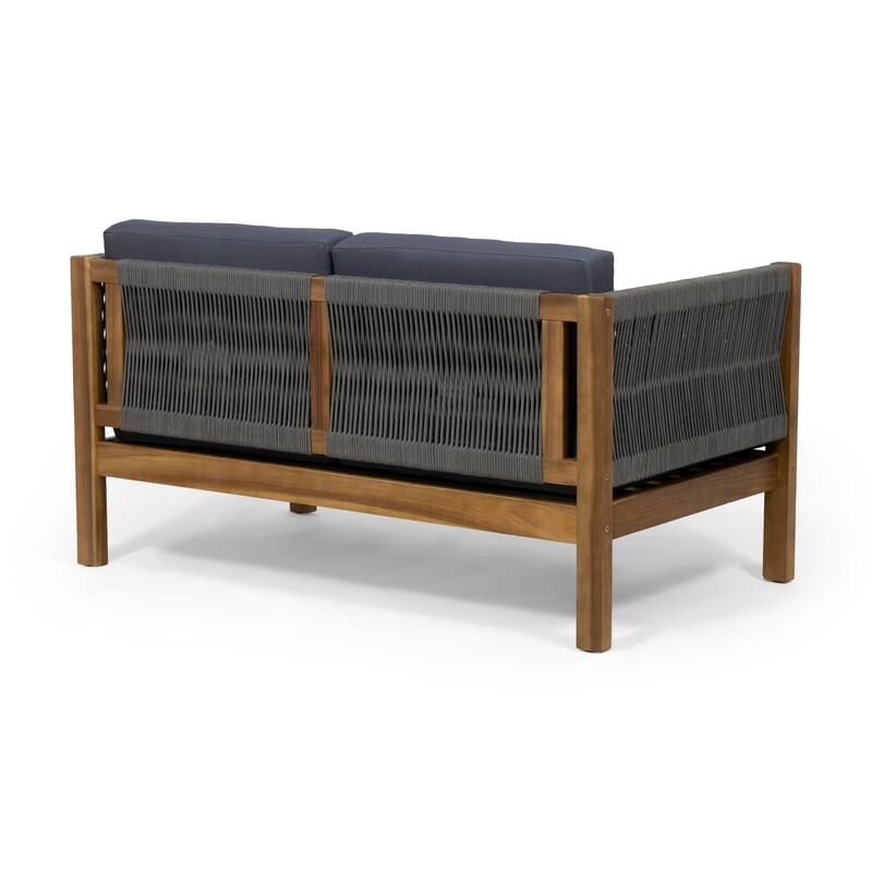 Outdoor Wood Frame Conversation Sofa Set of 2