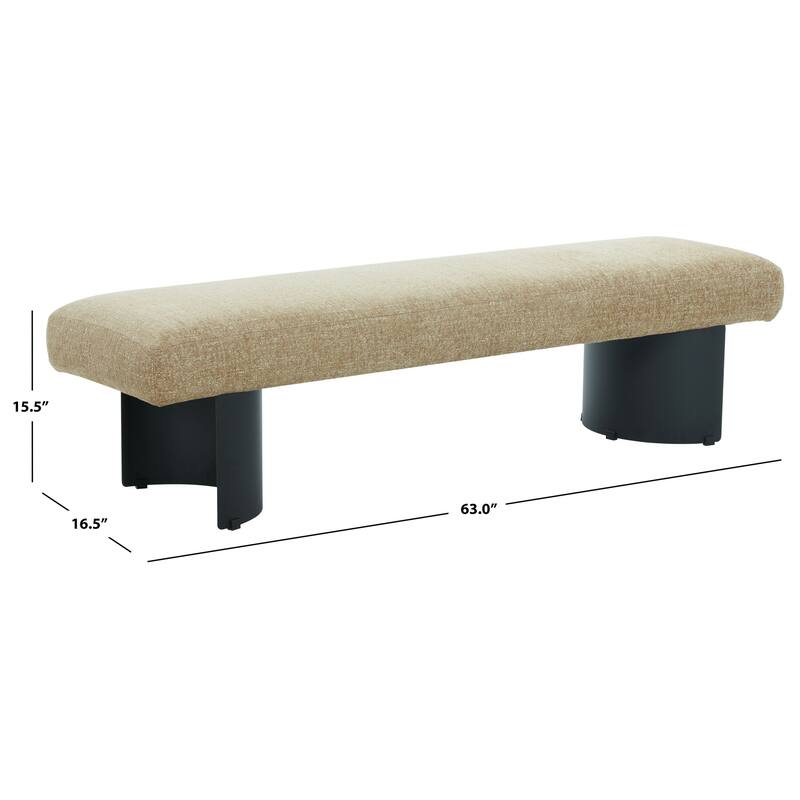 SAFAVIEH Couture Raelee Metal Legs Bench - 63"W x 17"D x 16'H