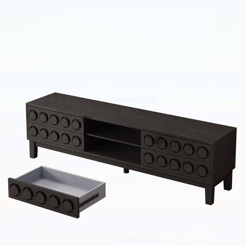 Media Console Table with 4 Drawers for Living Room and Bedroom