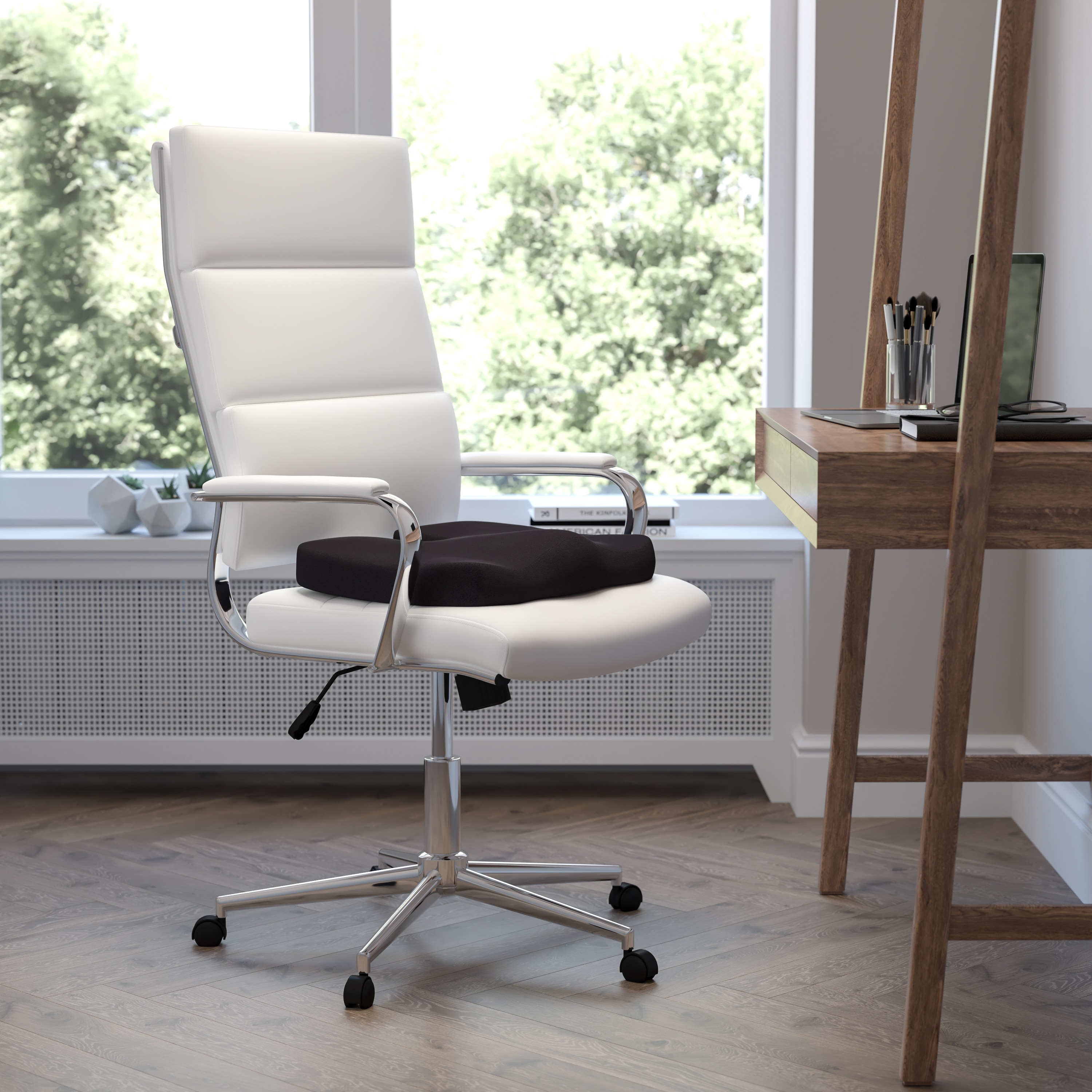 Contoured Office Chair Cushion Memory Foam - Black
