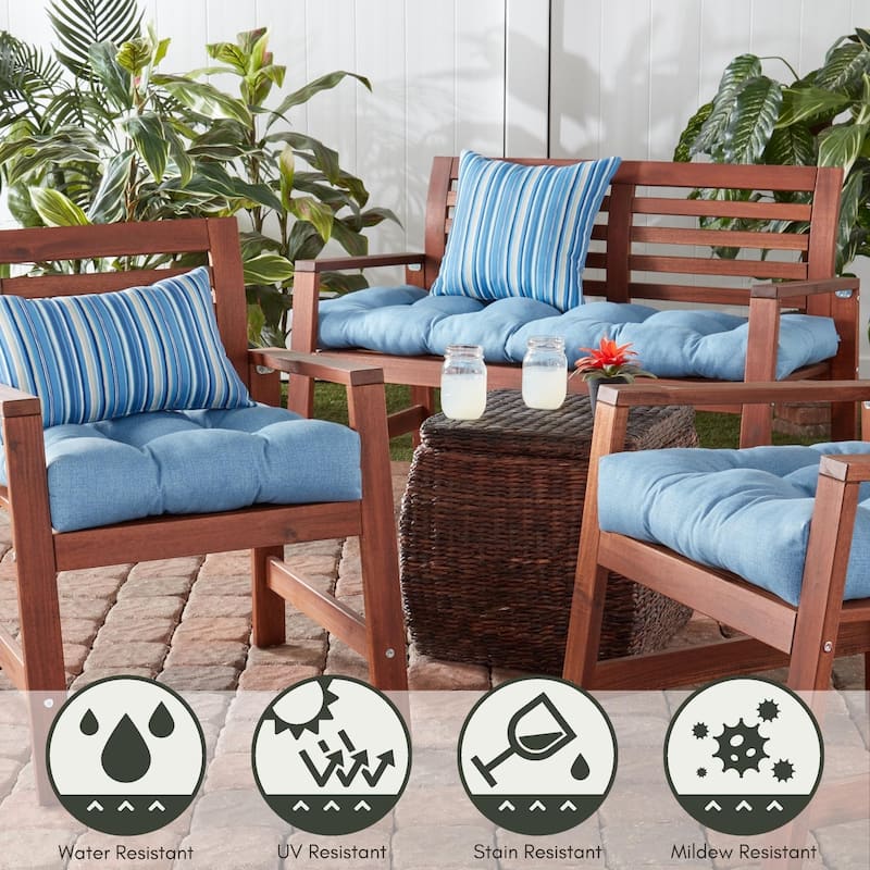 Outdoor Denim Tufted Bench Cushion (cushion only)