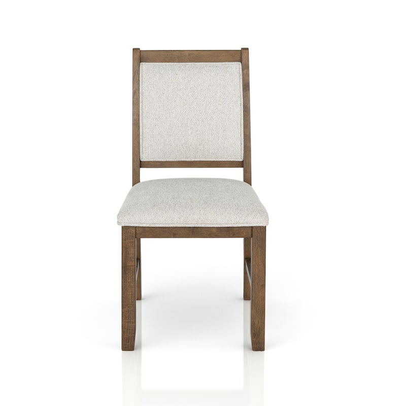 Furniture of America Virex Rustic Solid Wood Upholstered Dining Chairs (Set of 2)