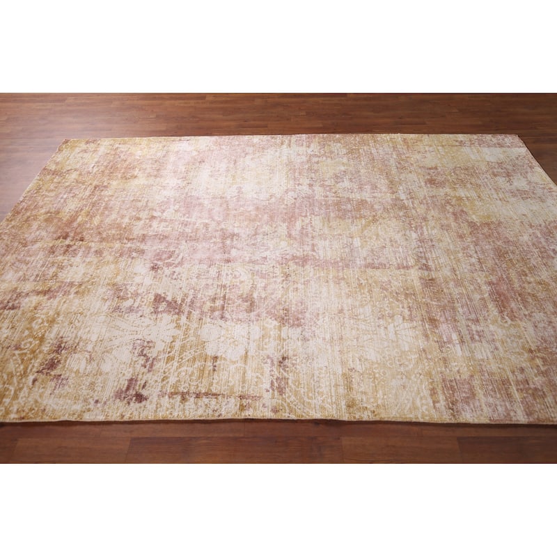 All-Over Abstract Oriental Area Rug Handmade Wool Carpet - 5'10"x 9'1"