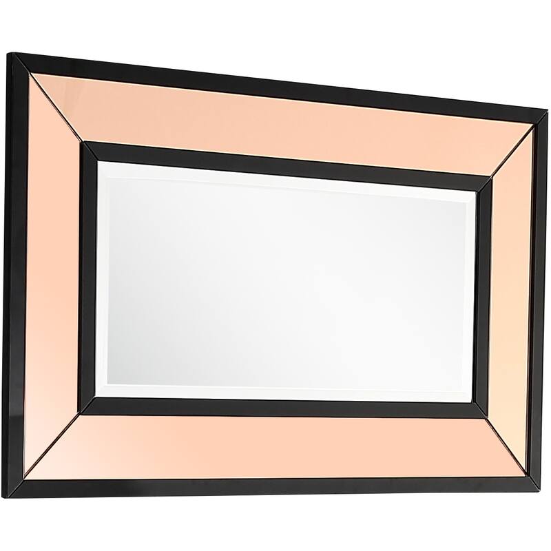 HomeRoots 26" Rose Gold Wood Framed Accent Mirror - 41.3' X '25.6' X '0.8