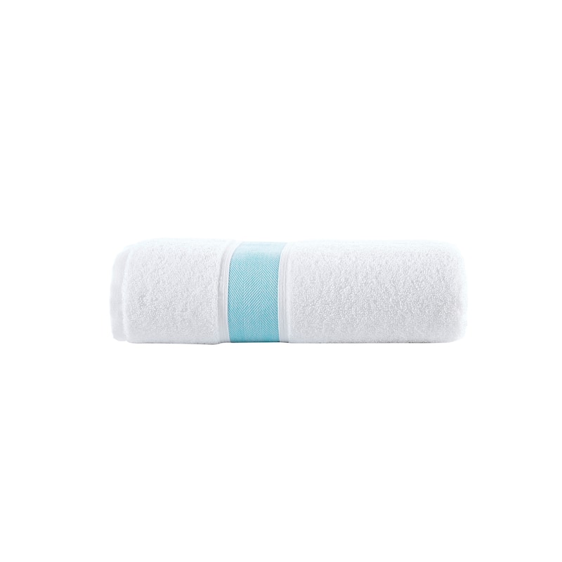 Brooks Brothers Ottoman Rolls Bath Towel - Sea Glass