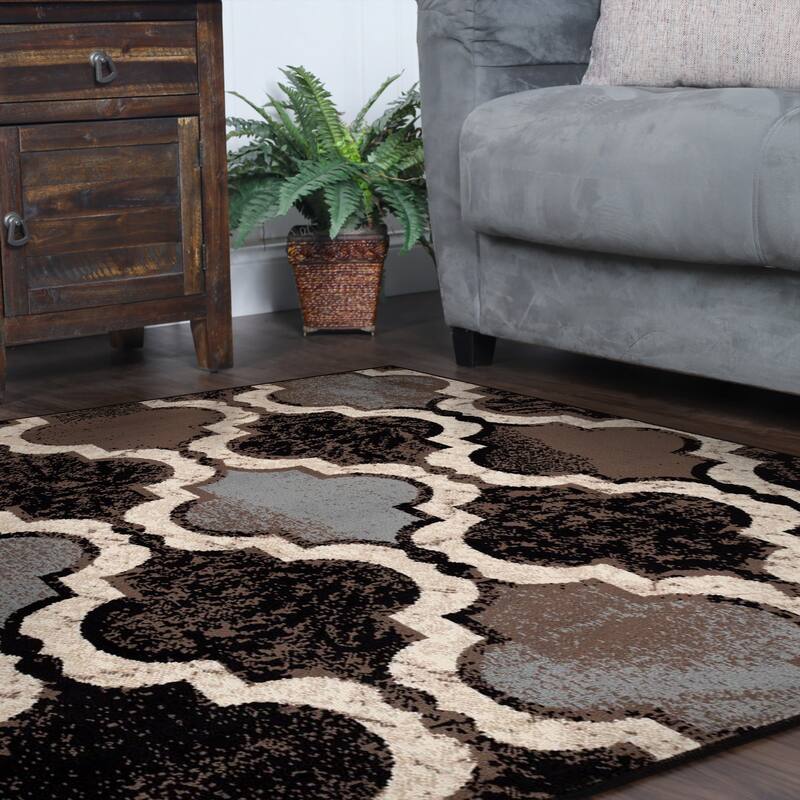 Superior Viking Contemporary Geometric Trellis Indoor Runner or Area Rug