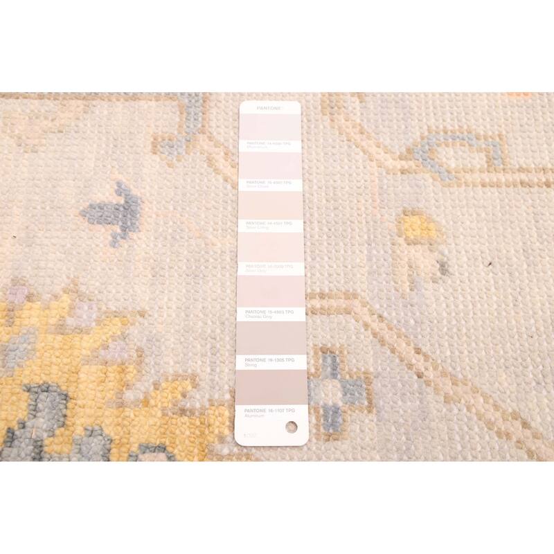 ECARPETGALLERY Hand-knotted Modern Oushak Light Grey Wool Rug - 7'11 x 10'0