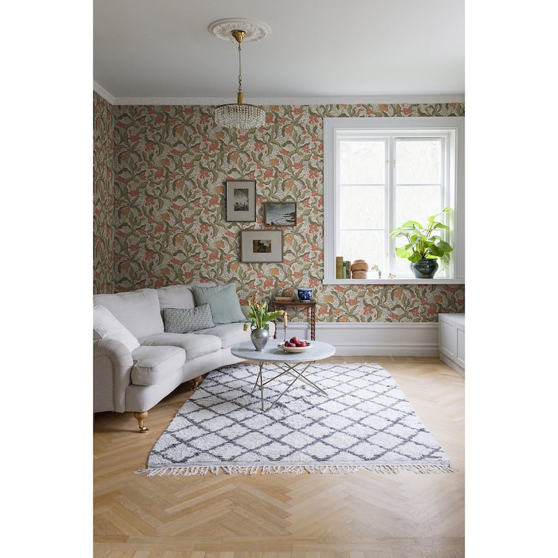 A-Street Prints Bodri Dark Green Tulip Garden Wallpaper