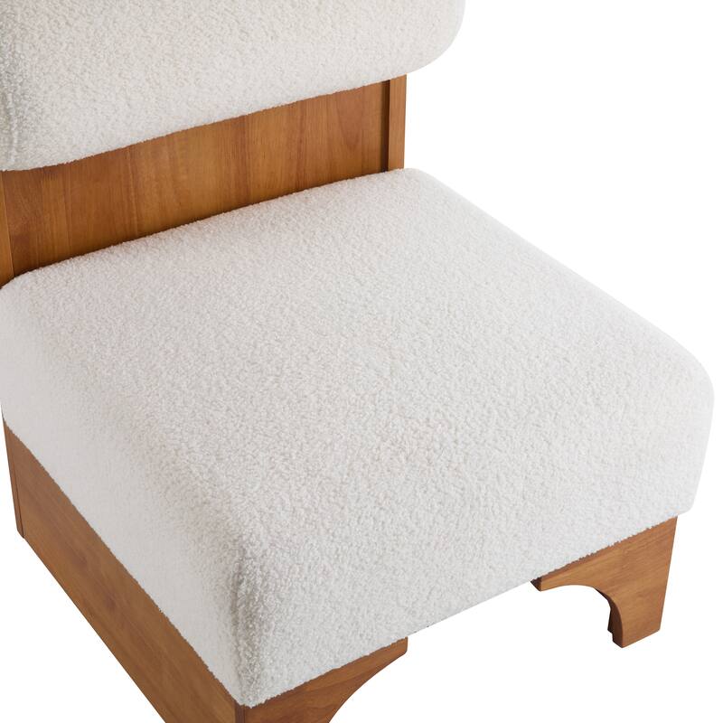 Boucle Lounge Chairs with Rolled Back (Set of 2)