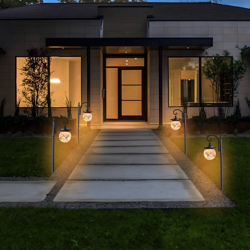 C Cattleya Integrated LED Solar Outdoor Post Light with Planter