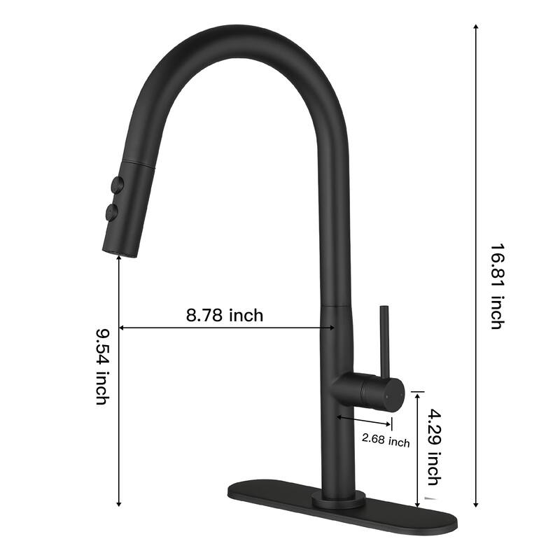 WIZ Single Handle Pull Down Sprayer Kitchen Faucet