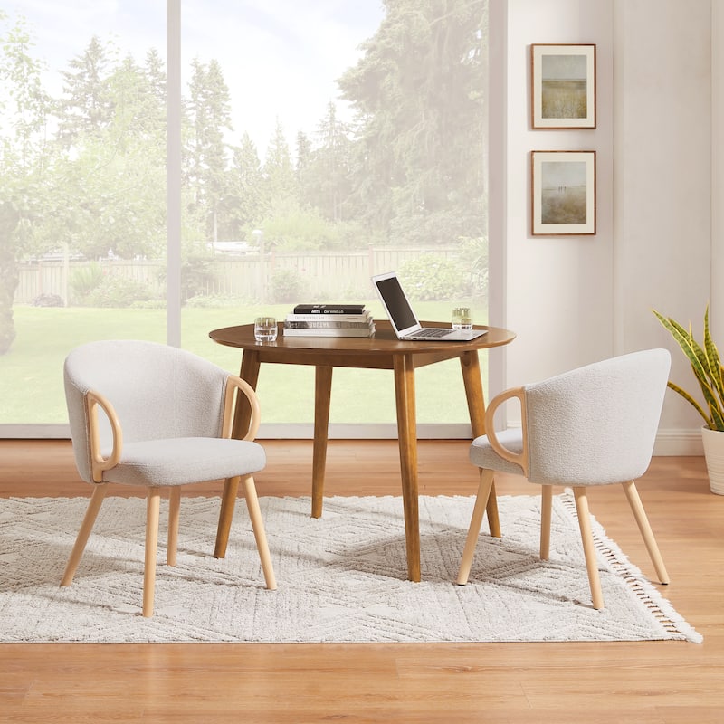 Art Leon Modern Fabric Accent Dining Wood Chair (Set of 2)