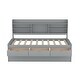 preview thumbnail 6 of 24, Twin Size Wooden Captain Bed with Built-in Bookshelves, Trundle and 3-Storage Drawers, Space-Saving Design, Light Grey