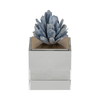 Sagebrook Home Julia Blue Stone Crystal Block, Perfect for Decor