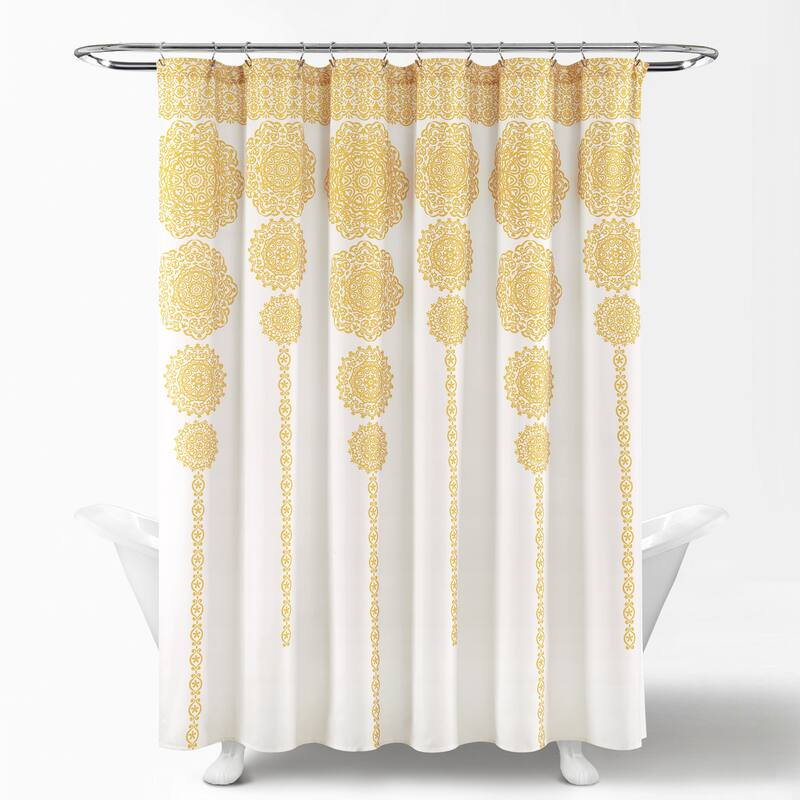 Lush Decor Stripe Medallion Shower Curtain