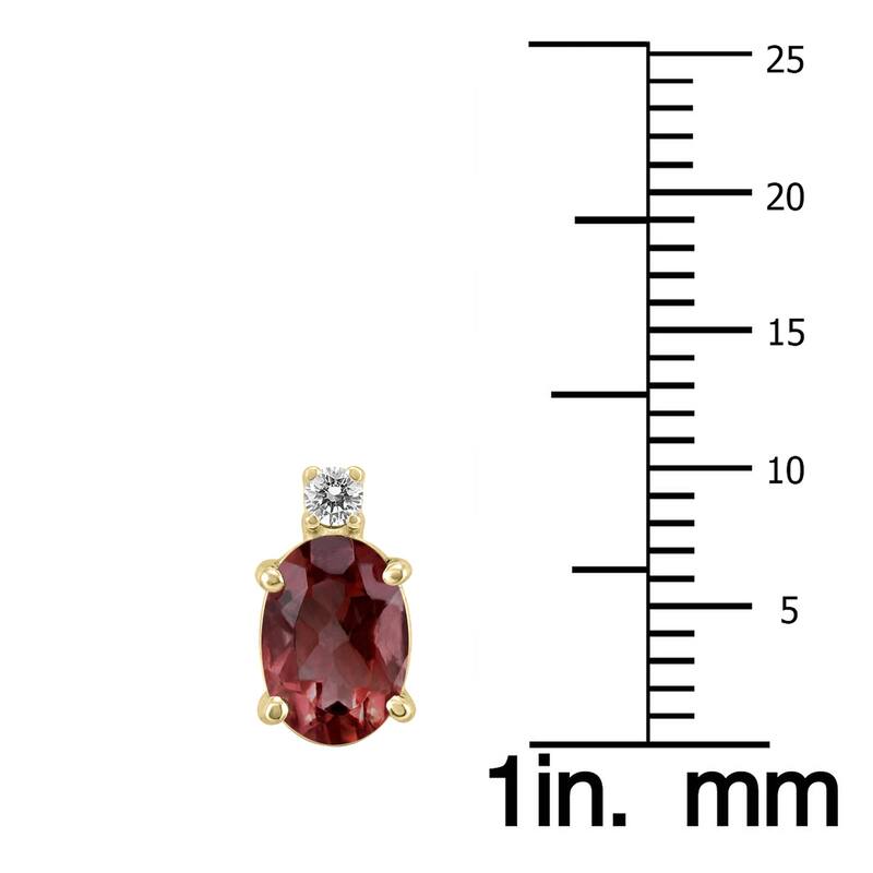 Marquee 14K Yellow Gold 8x6MM Oval Garnet and Diamond Earrings
