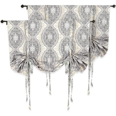 DriftAway Adrianne Damask/Floral Pattern Printed Tie-up Shade Set of 2