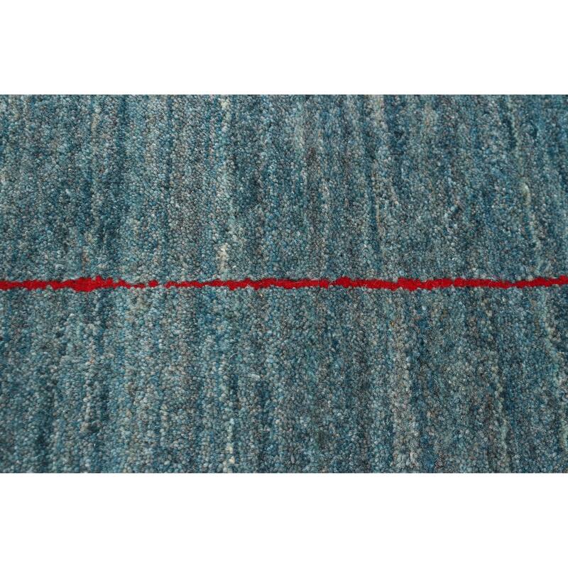 ECARPETGALLERY Hand Loomed Kashkuli Gabbeh Teal Wool Rug - 5'0 x 6'8