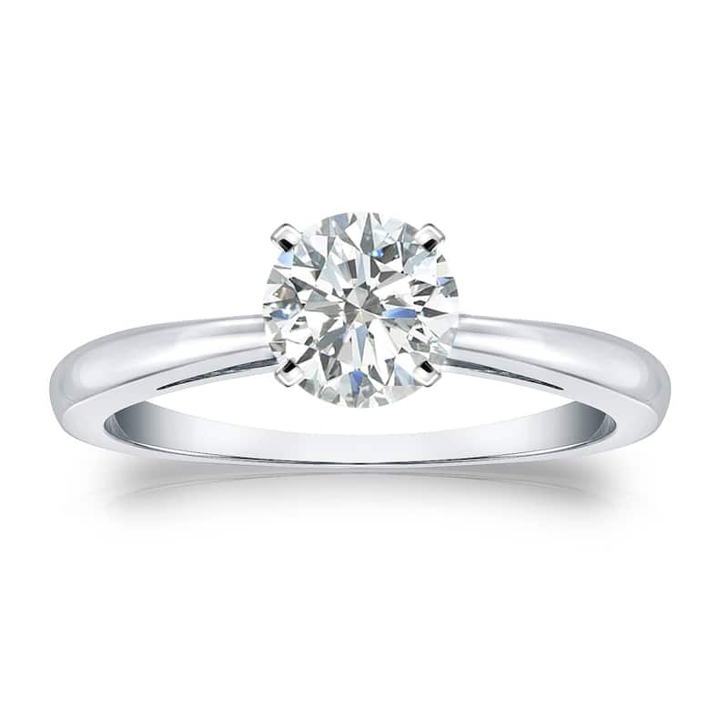 Auriya 14k Gold 3/4ctw Round Solitaire Diamond Engagement Ring
