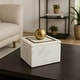 preview thumbnail 1 of 48, Marble Decorative Storage Box with Lid and Gold Accent Handle White - 5.25"