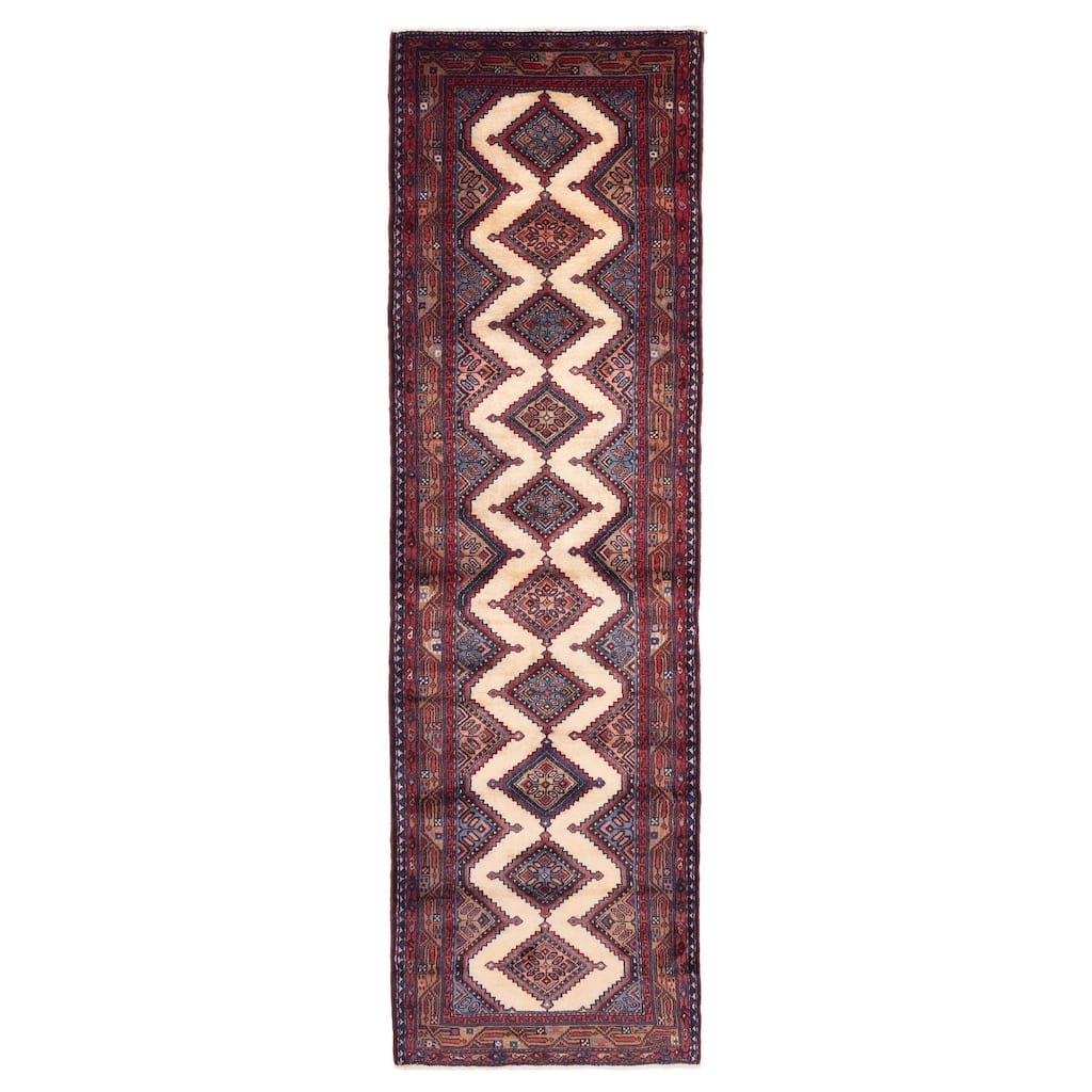 ECARPETGALLERY Hand-knotted Konya Anatolian Cream Wool Rug - 2'9 x 9'8