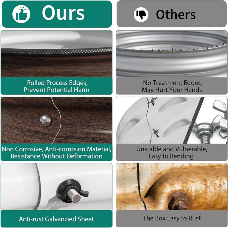 3-Pack 2x1FT Galvanized Raised Garden Beds Round for Vegetables Flowers and Fruits Silver