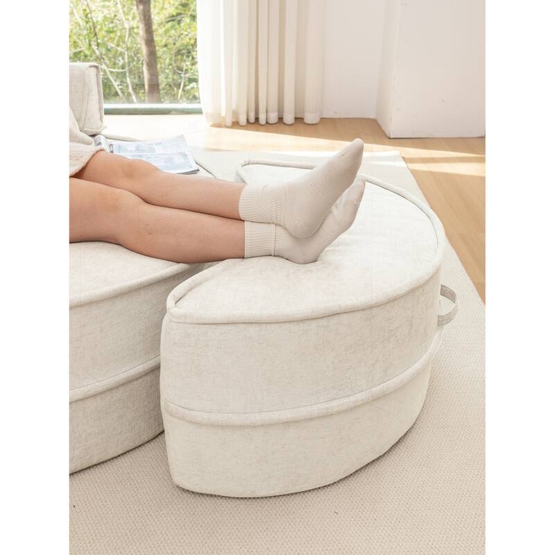 Comfortable Oversized Velvet Armchair with Ottoman and Multiple Pillows for Various Rooms