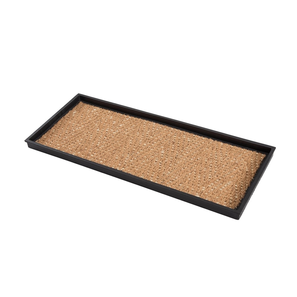 Natural and Recycled Rubber Boot Tray with Tan and Khaki Coir Insert