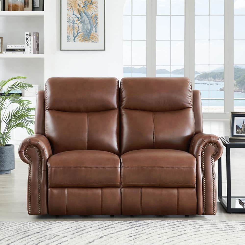 Hydeline Royce Zero Gravity Power Recline and Headrest Top Grain Leather Loveseat