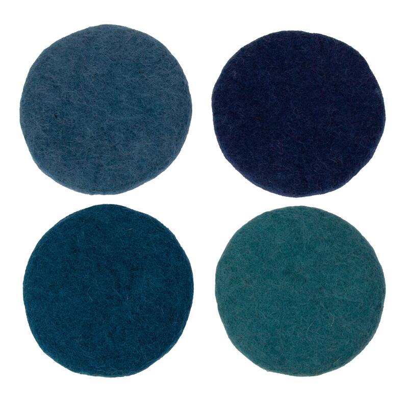 Handmade Felt Macaroon Coasters, Set of 4