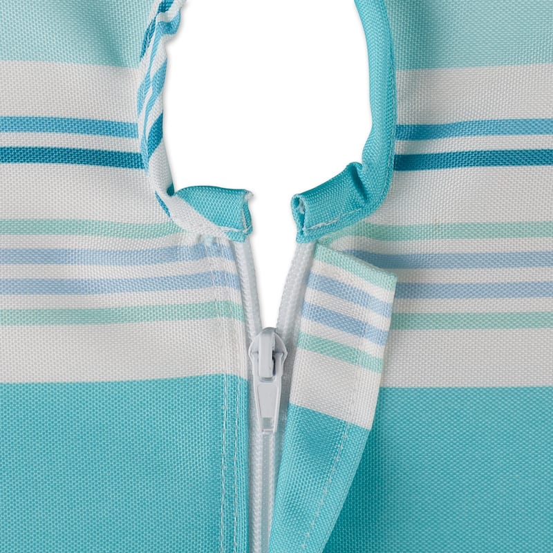 DII Beach House Stripe Print Outdoor Tablecloth With Zipper 60 Round