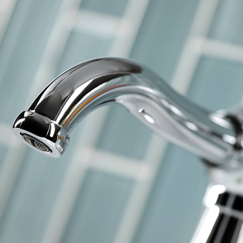 Kingston Brass Knight Single-Handle 1-Hole Deck Mount Bathroom Faucet with Push Pop-Up and Deck Plate