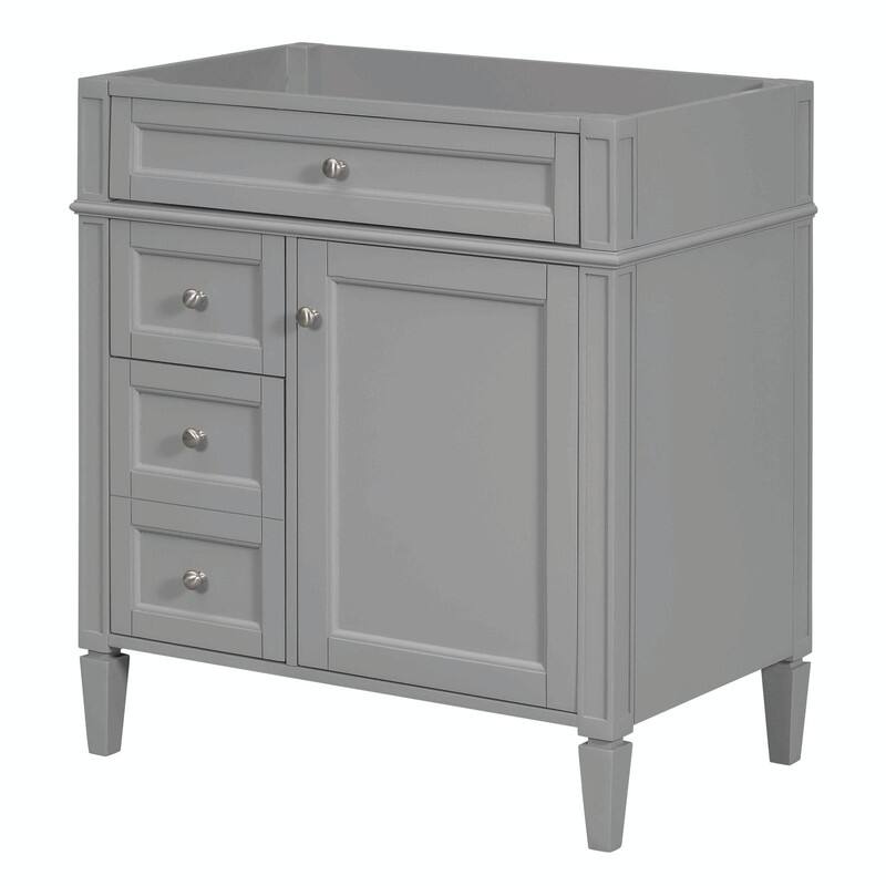 30'' Modern Bathroom Vanity with Top Sink, 2 Drawers and Tip-out Drawer
