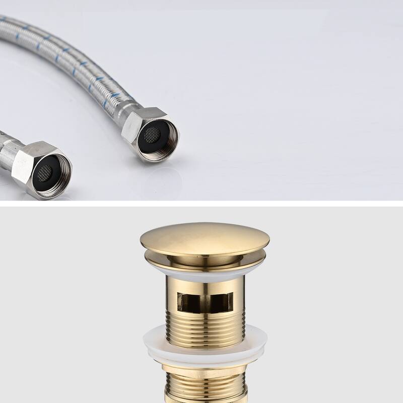 Topcraft Two Handle Bathroom Sink Faucet with Pop-Up Drainer