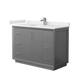 Option Dark Gray / White Quartz Top / Brushed Nickel