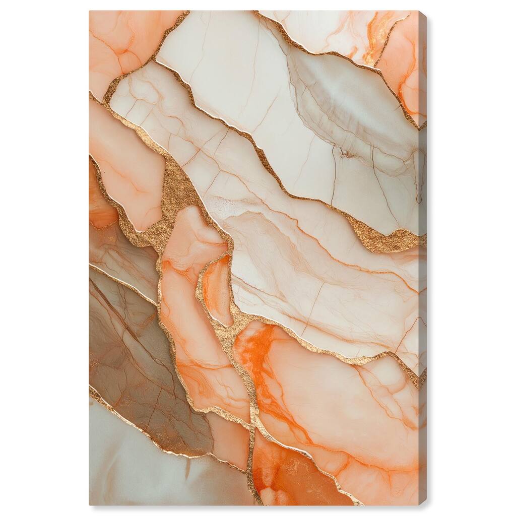 Peach Agate Flow Canvas by Art Remedy, Gallery Wrapped