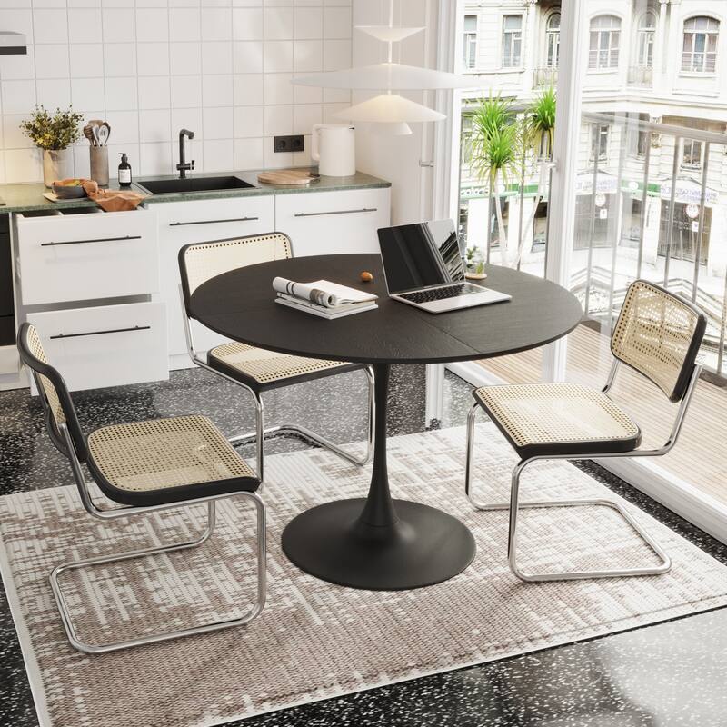 47.24" Modern Round Dining Table,Four Patchwork Tabletops