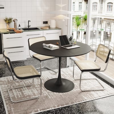 47.24"Modern Round Dining Table with Metal Base