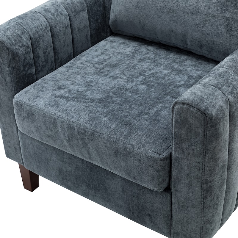 Ganymedes Upholstered Accent Club Chair with Wood Legs by HULALA HOME