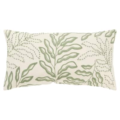 Rizzy Home Traditional Ivory Down Filled Decorative Pillow 14"x26"